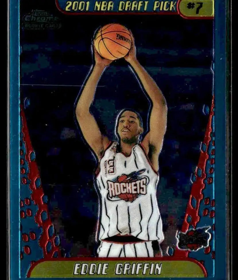 Eddie Griffin 2001-02 Topps Chrome #135 basketball card featuring Houston Rockets player