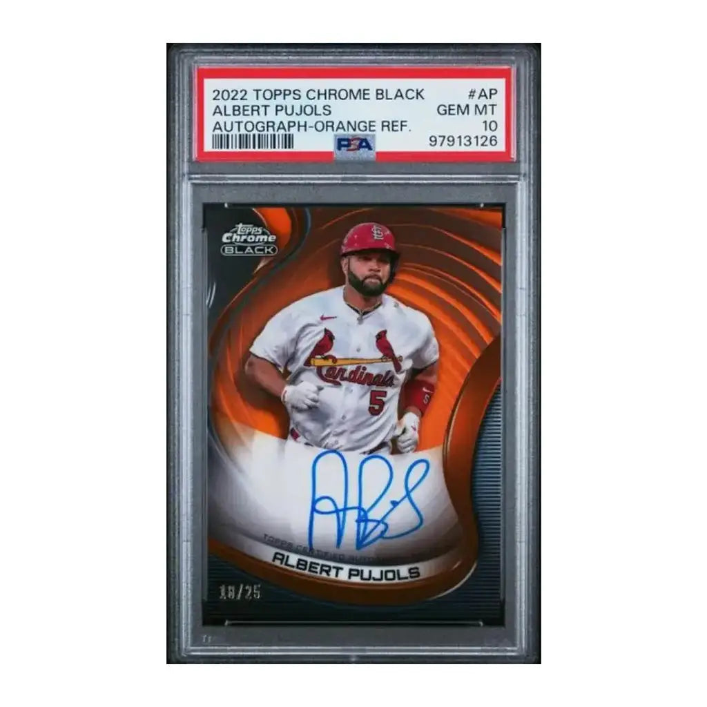 2022 topps allen & ginter chrome baseball card featuring albert pujols in a st.