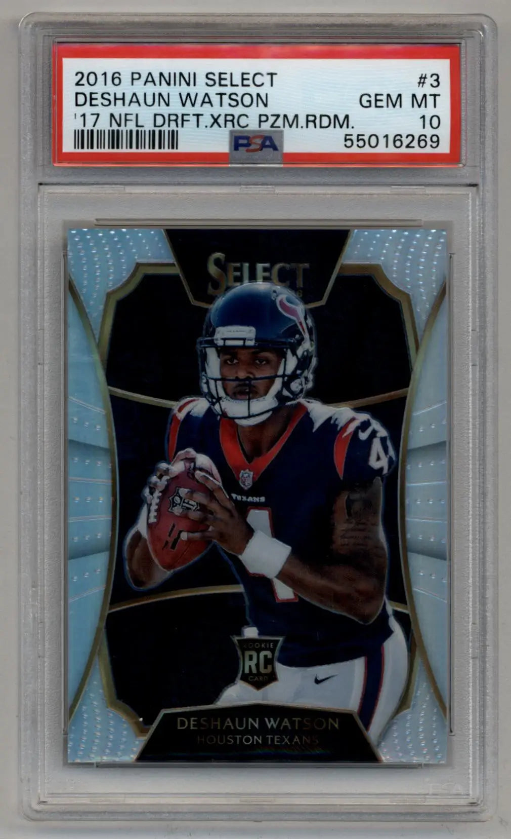 Deshaun Watson 2016 Select ’17 NFL Draft XRC Prizm Redemption PSA 10 Gem Mint - Football Card Single