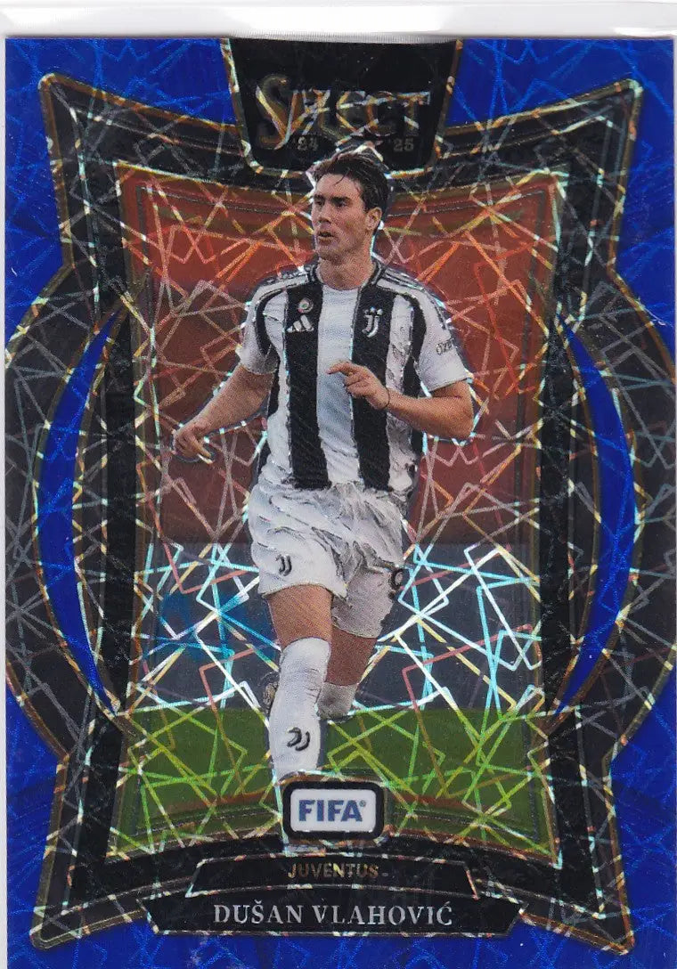 2024-25 Panini FIFA Select #39 Dusan Vlahovic Blue Lazer Prizm Juventus - Soccer Card Single