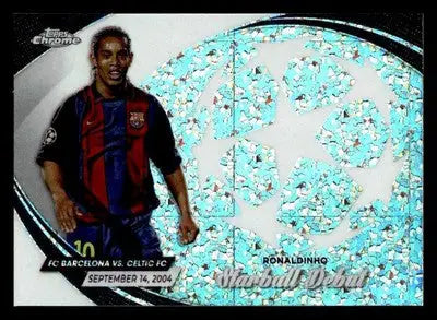 Ronaldinho soccer card from 2023-24 Topps Chrome UEFA Club Competitions series