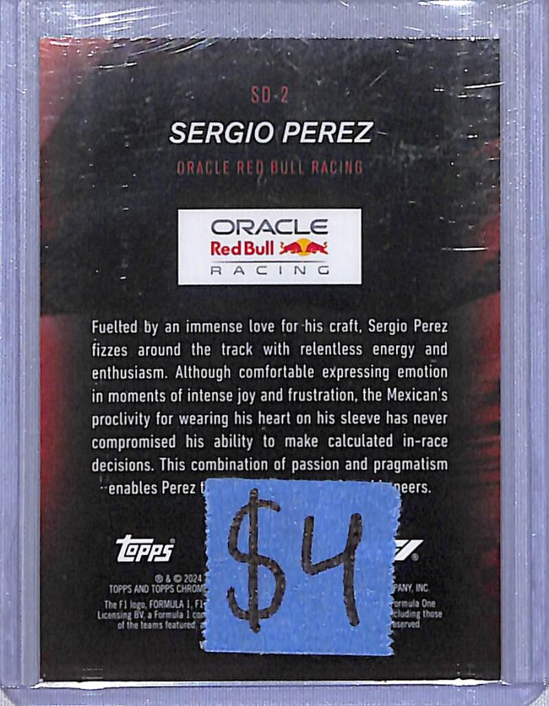 2024 Topps Chrome F1 Speed Demons #SD-2 Sergio Perez NM-MT Image 2