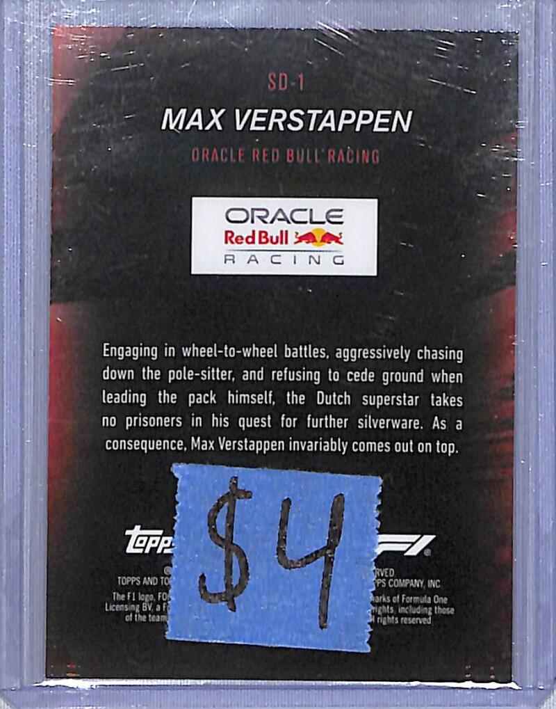 2024 Topps Chrome F1 Speed Demons #SD-1 Max Verstappen NM-MT Image 2