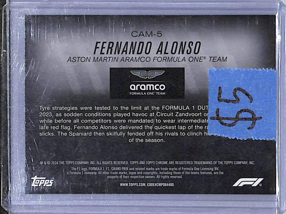 2024 Topps Chrome F1 Camber #CAM-5 Fernando Alonso NM-MT Image 2