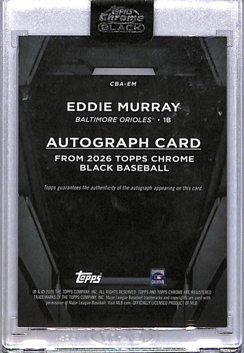 2026 Topps Chrome Black Red #CBA-EM Eddie Murray NM-MT Auto 5/5 Baltimore Orioles Image 2