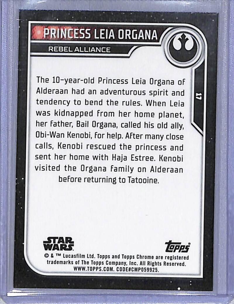 2023 Topps Chrome Star Wars #17 Vivien Lyra Blair as Princess Leia Organa NM-MT NonSport Card Image 2