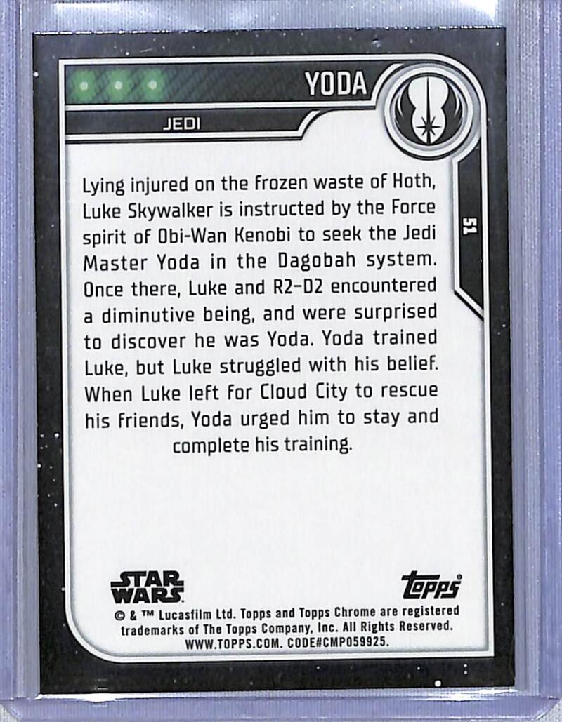2023 Topps Chrome Star Wars #51 Deep Roy as Yoda NM-MT NonSport Card Image 2