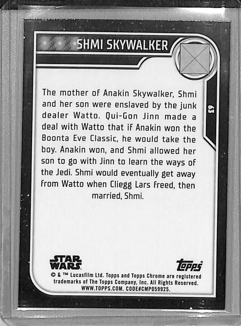 2023 Topps Chrome Star Wars #63 Pernilla August as Shmi Skywalker NM-MT NonSport Card Image 2