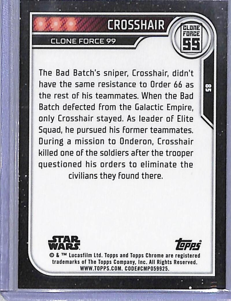 2023 Topps Chrome Star Wars #85 Dee Bradley Baker as Crosshair NM-MT NonSport Card Image 2
