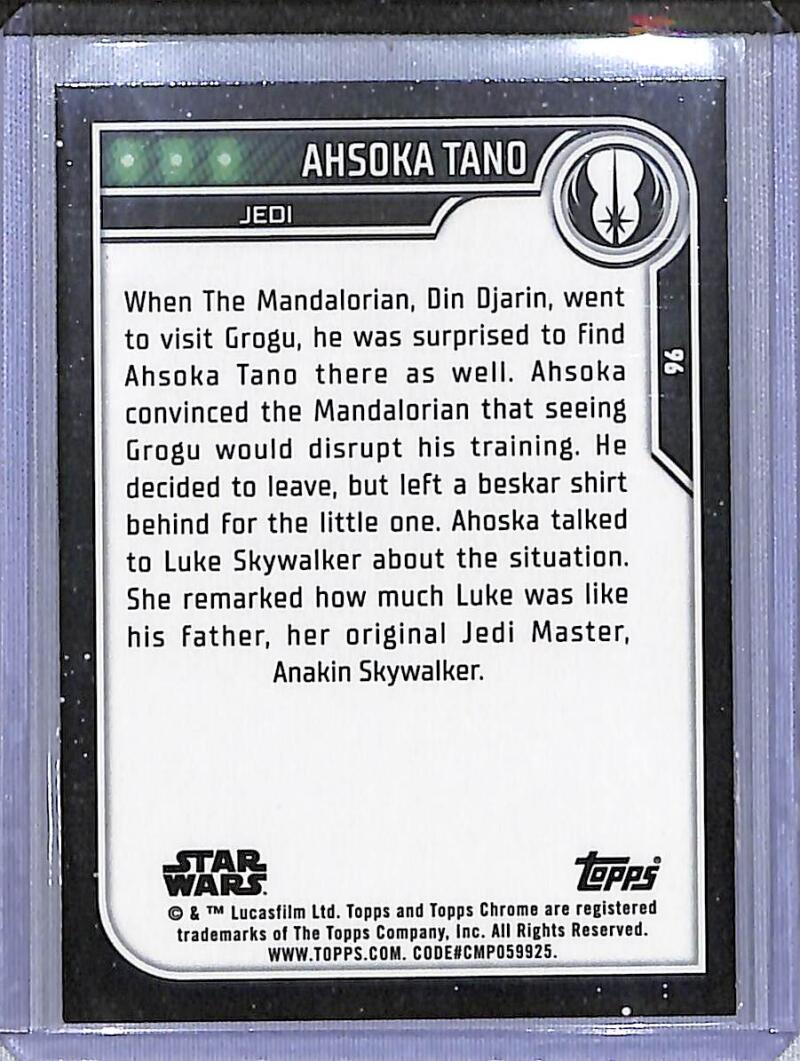 2023 Topps Chrome Star Wars #96 Rosario Dawson as Ahsoka Tano NM-MT NonSport Card Image 2