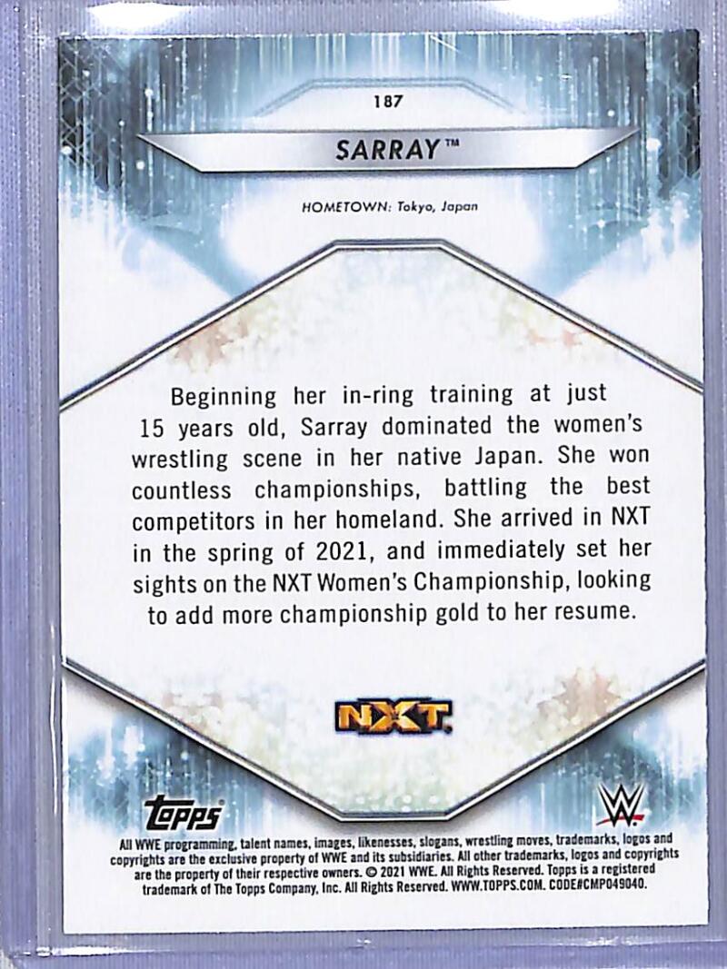 2021 Topps WWE #187 Sarray NM-MT Image 2