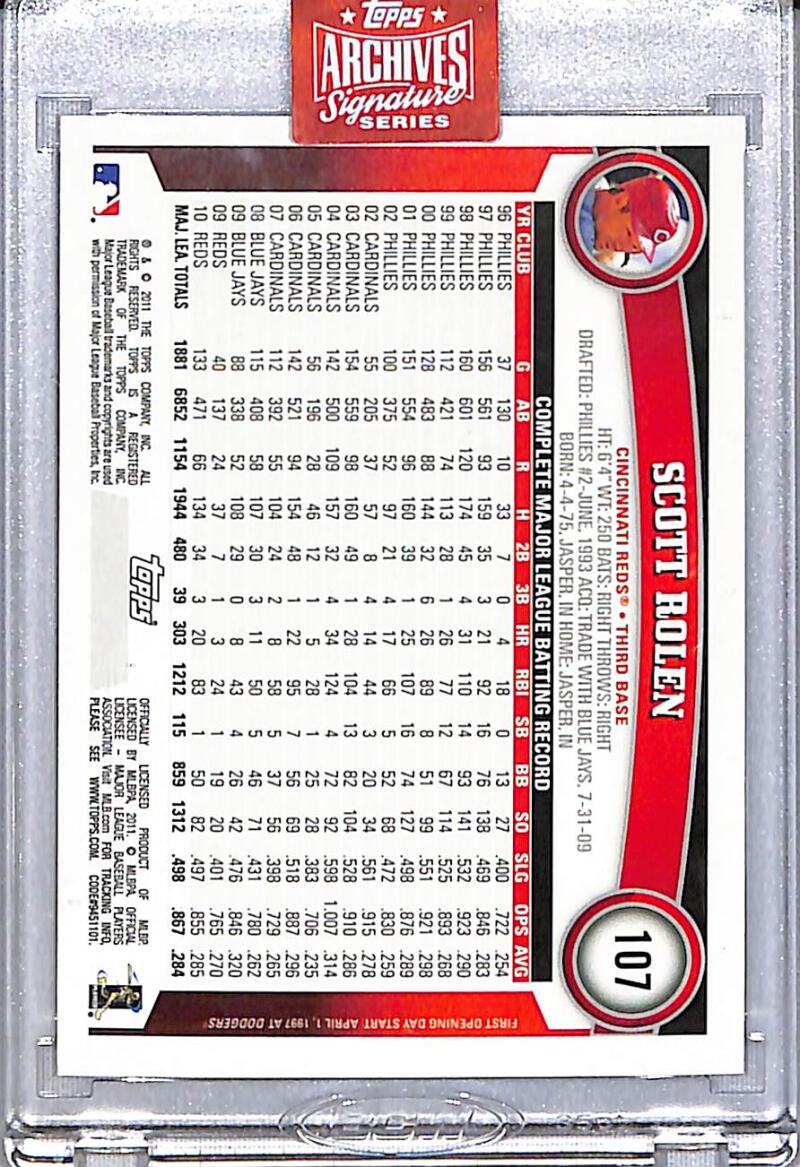 2023 Topps Archives Series #107 Scott Rolen NM-MT Auto 21/23 Cincinnati Reds Image 2