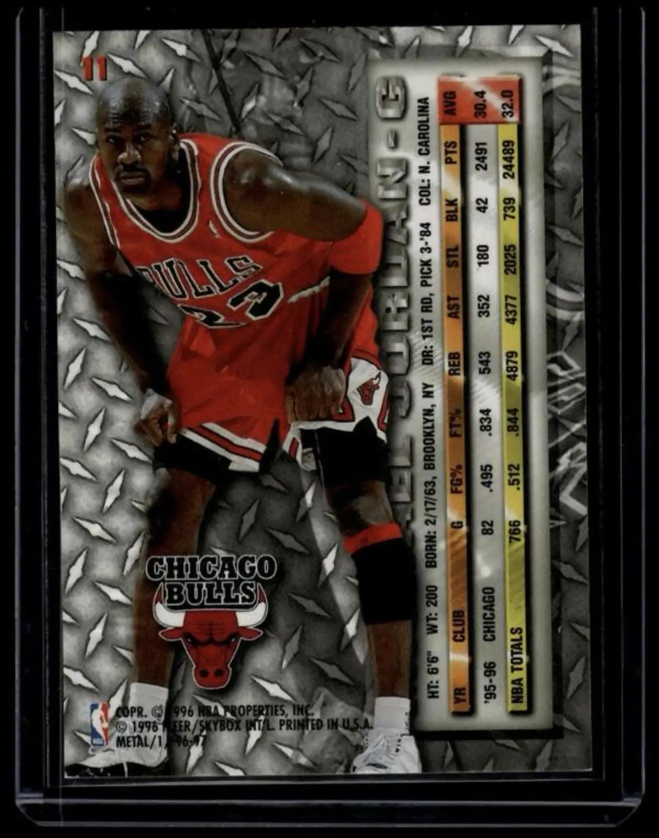 #11 Michael Jordan 1996-97 Metal - Basketball Card Single