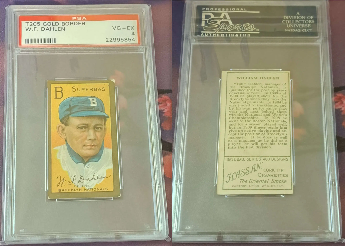 1911 T205 Gold Border Baseball Bill Dahlen PSA 4 - Baseball Card Single
