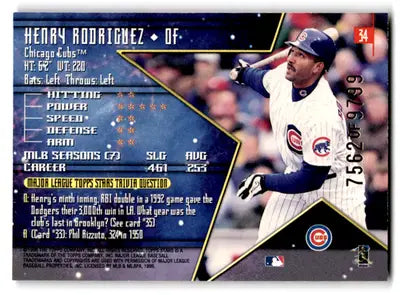 1950 1992 Topps Stars Henry Rodriguez #34 Chicago Cubs - Trading Cards