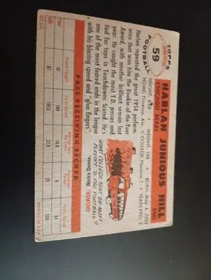 1956 Topps - Harlon Hill #59 (misspelled as ’Harlan’). Chicago Bears. EX - Football Card Single