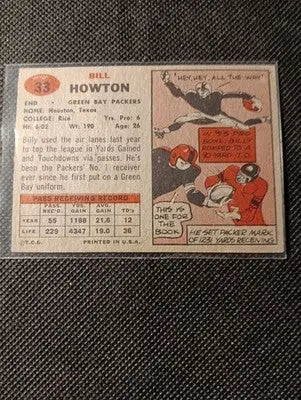 1957 Topps - Billy Howton #33. Green Bay Packers. EX - Football Card Single
