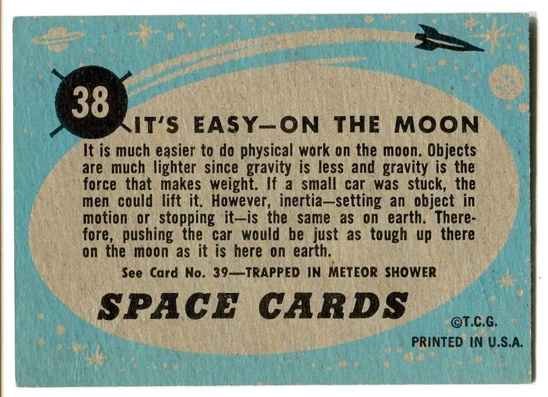 Vintage Topps Space Card from 1957, part of the non-sport trading cards collection