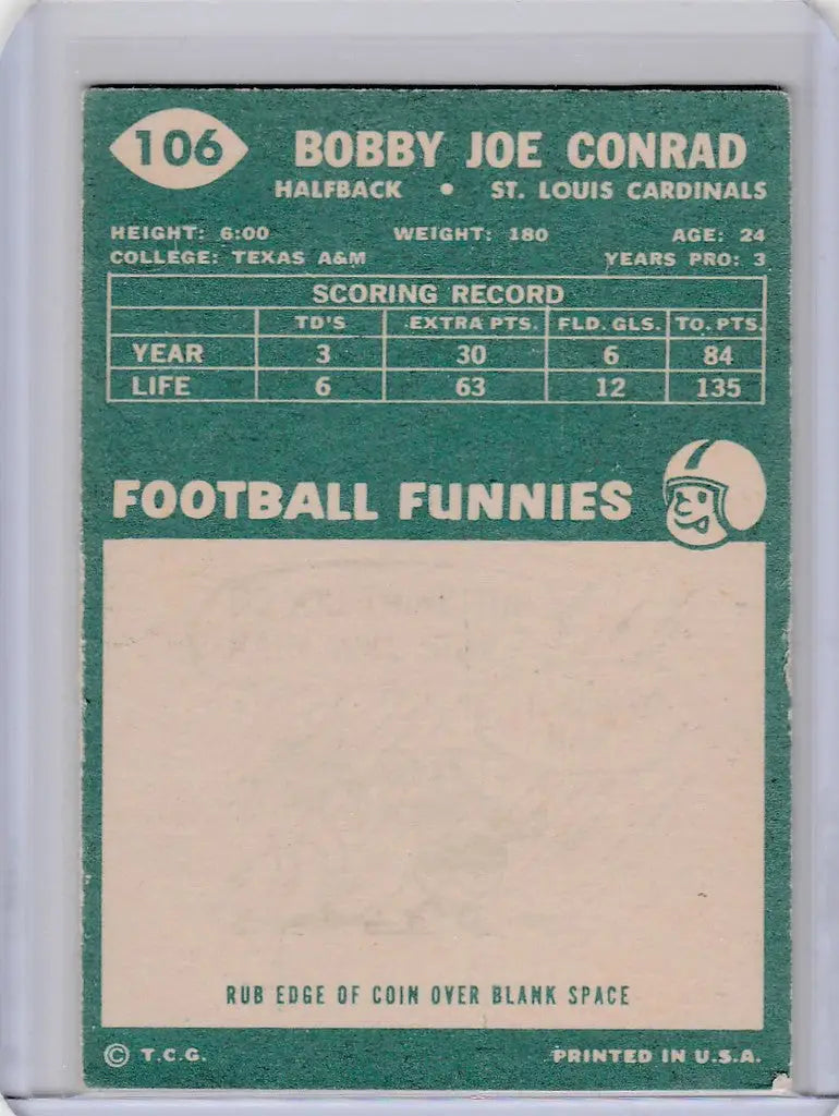 Vintage 1960 Topps #106 Bobby Joe Conrad St Louis Cardinals EXMT trading card