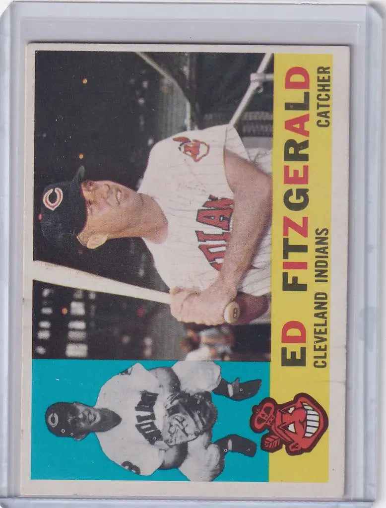 Baseball card of Ed Fitz Gerald, Cleveland Indians player from 1960 Topps