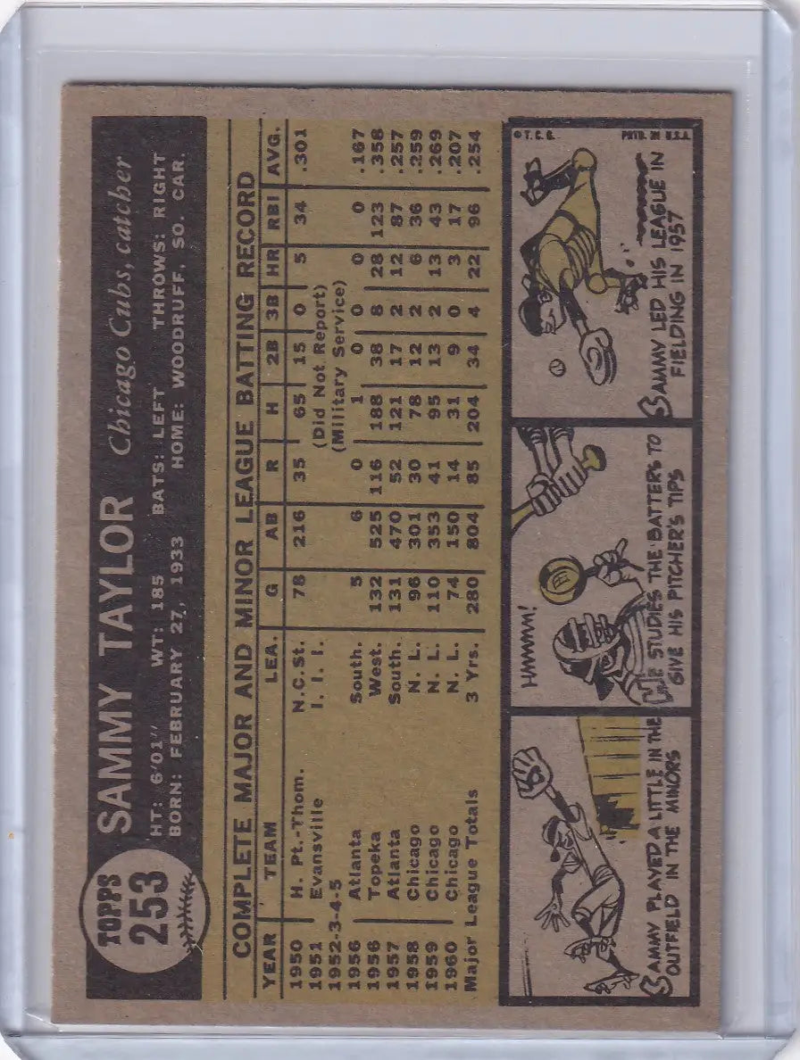 1961 Topps #253 Sammy Taylor - Chicago Cubs - Baseball Card Single