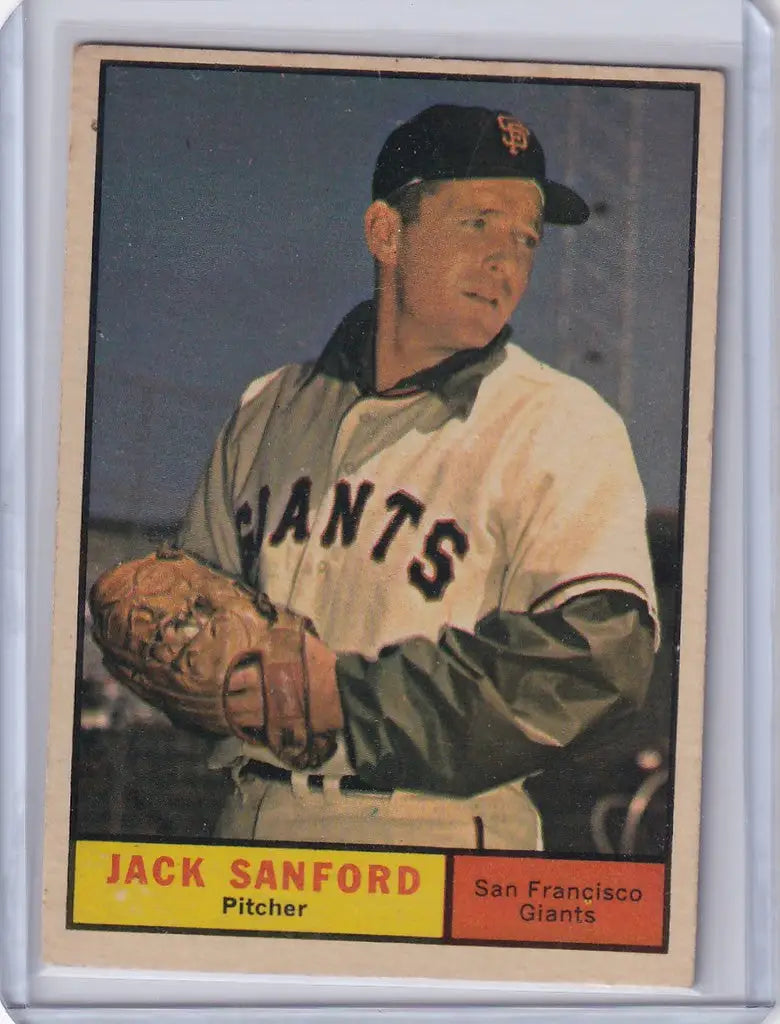 Baseball card of Jack Sanford in San Francisco Giants uniform, 1961 Topps #258