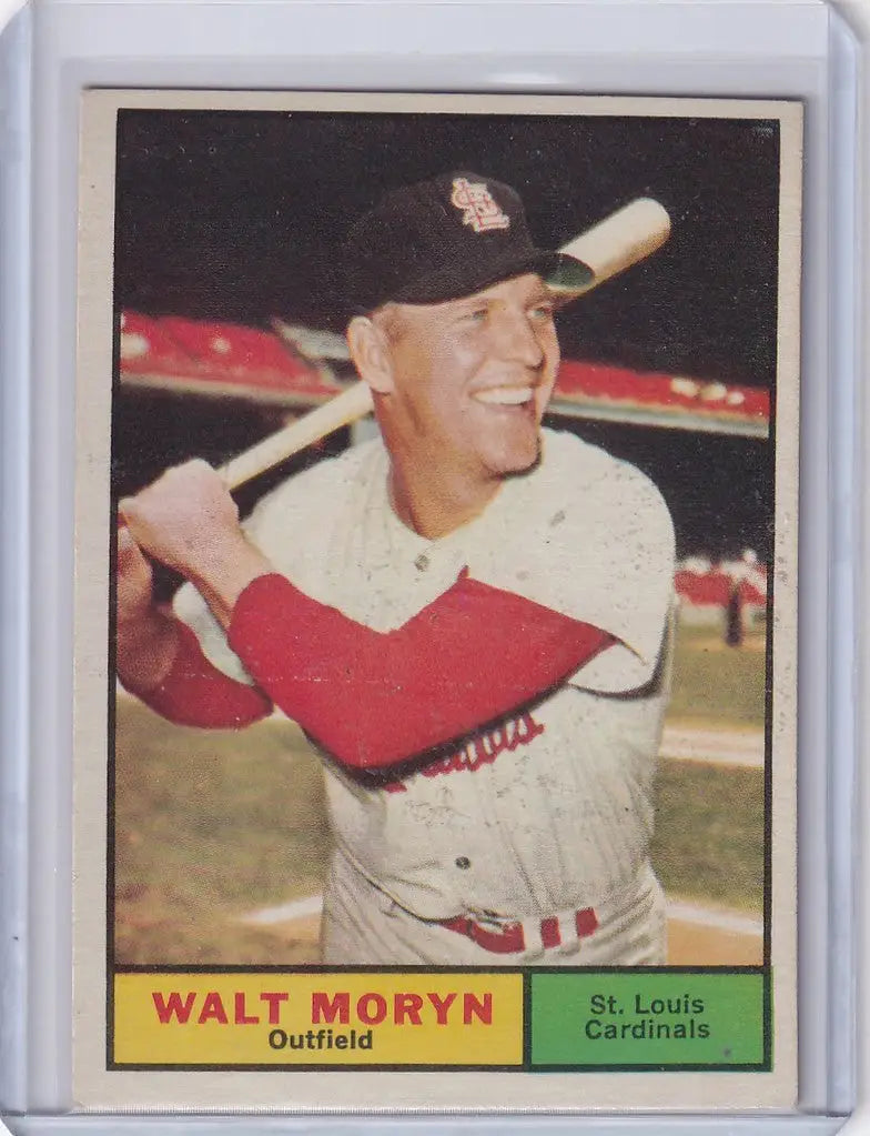 1961 Topps #91 Walt Moryn St. Louis Cardinals trading card collectible image