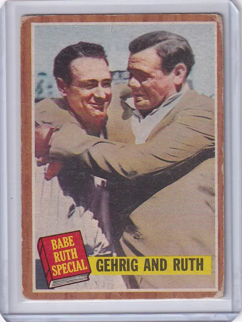 1962 Topps #140 Gehrig and Ruth - Baseball Card Single