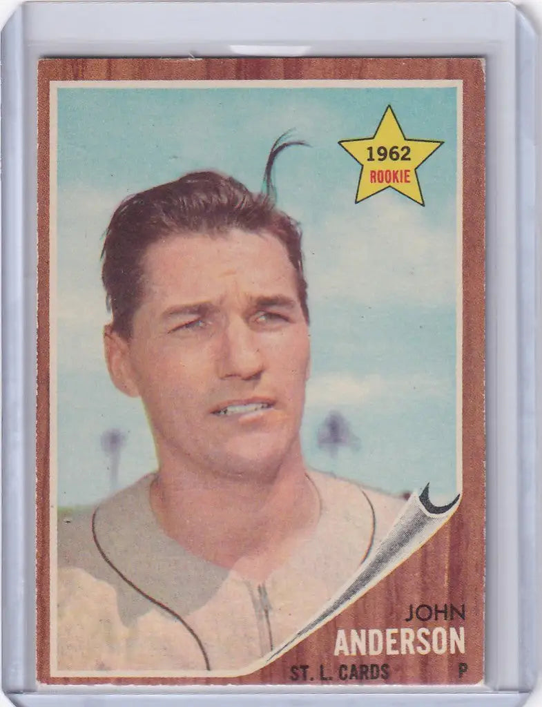 Baseball card of John Anderson from the 1962 St. Louis Cardinals trading cards collection