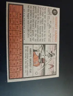 1962 Topps - Harvey Haddix #67. Pirates. EX - Baseball Card Single