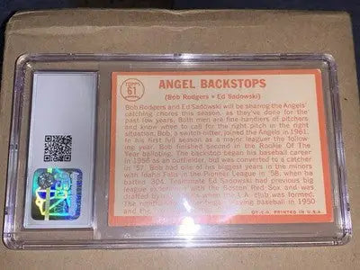 1964 Topps #61 California Angel Backstops Bob Rogers Ed Sadowski CSG 5 EX - Baseball Card Single
