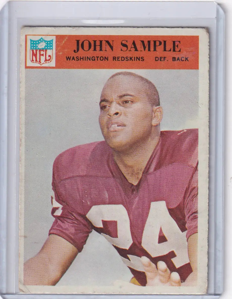 1966 Philadelphia Football #191 Johnny Sample - Washington Redskins - Football Card Single