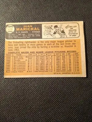 1966 Topps - Juan Marichal #420. SF Giants. edges. off center. VG - VG+ - Baseball Card Single