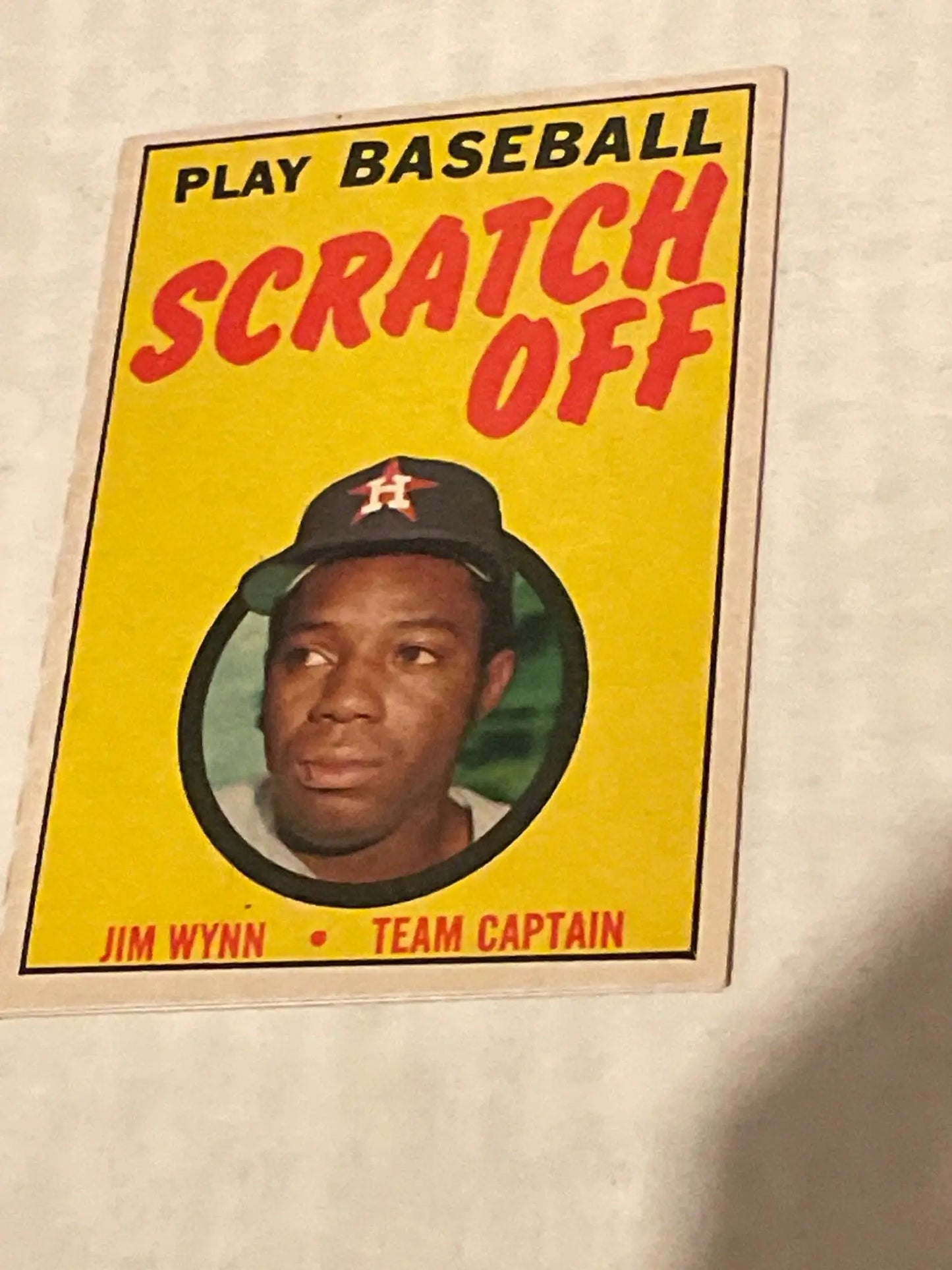 Vintage Topps Baseball Scratch Off Jim Wynn trading card with Team Captain label
