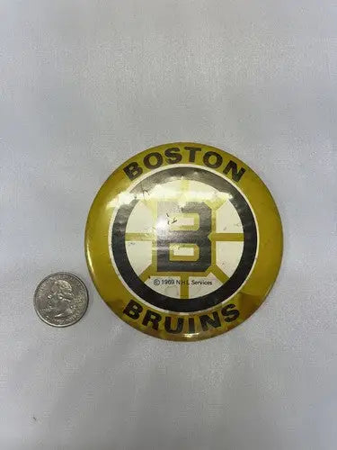 1969 Vintage NHL Boston Bruins Pinback Button Hockey 3’’ Pin - Sports Memorabilia