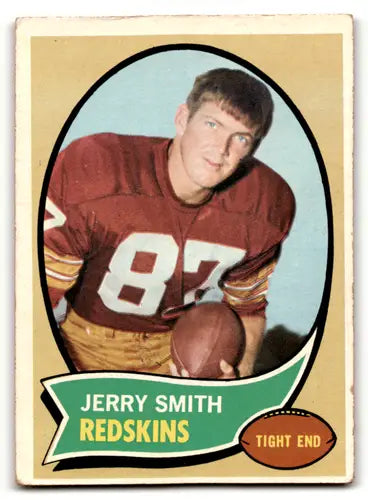 Vintage Jerry Smith Redskins football card with original gloss from 1970 Topps series