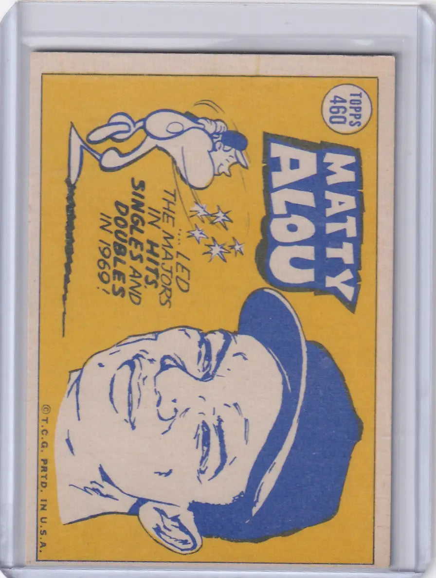 1970 Topps Baseball #460 Matty Alou - Pittsburgh Pirates AS - Baseball Card Single