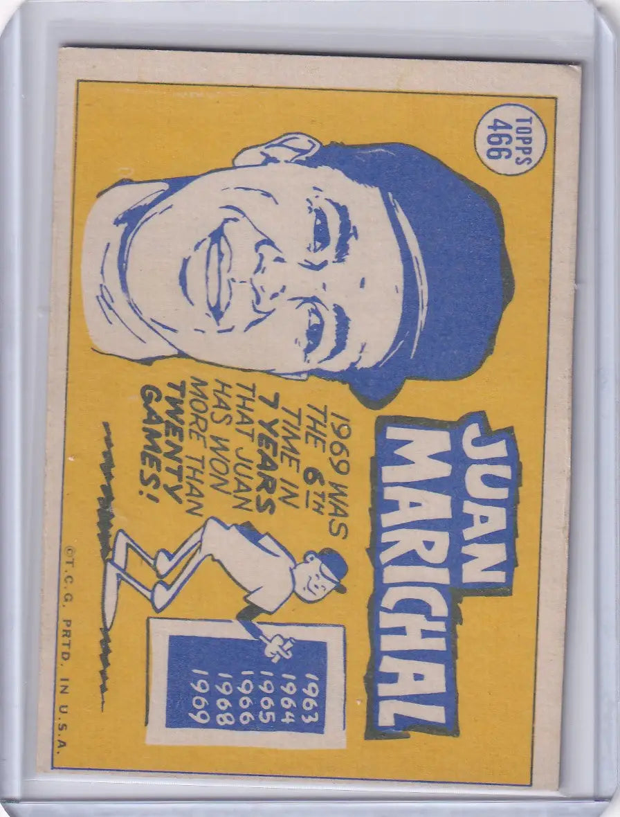 Baseball trading card of Juan Marichal from the San Francisco Giants by Topps Baseball