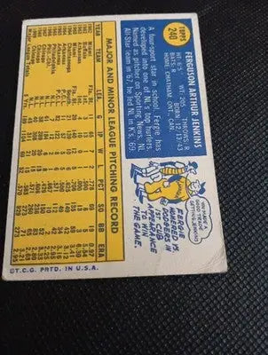 1970 Topps - Fergie Jenkins #240. Cubs. low left corner. VG+