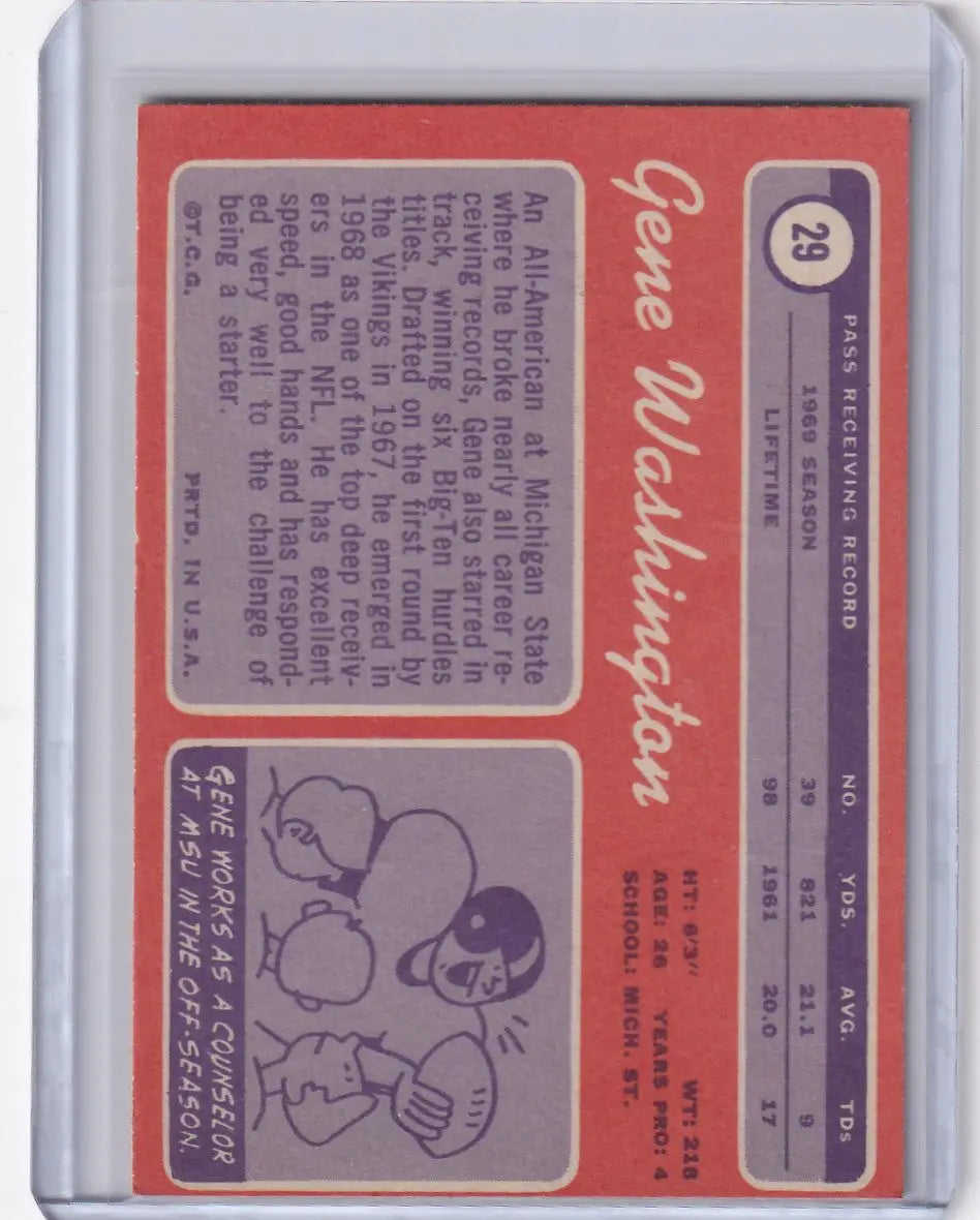 1970 Topps Football #29 Gene Washington RC - Minnesota Vikings - Football Card Single