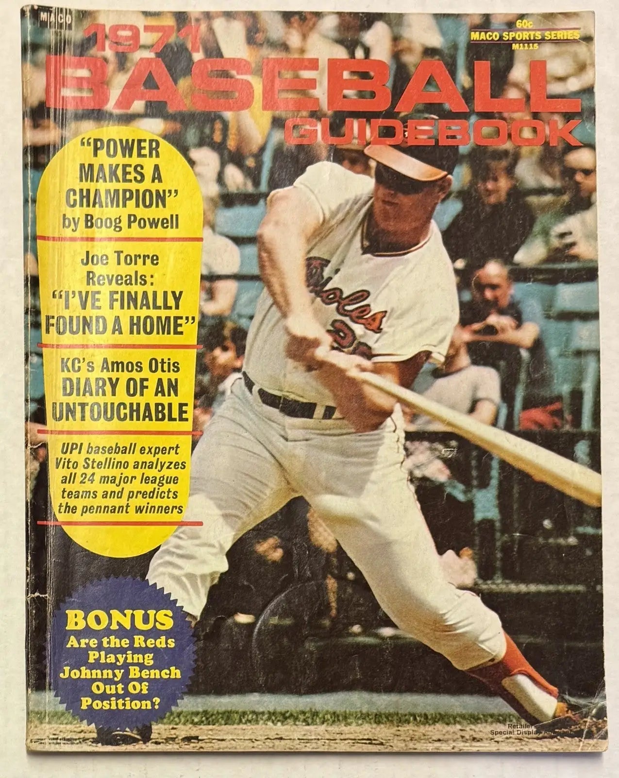 1971 Baseball Guidebook Maco Sports Series Boog Powell On Cover Box 182 - Other