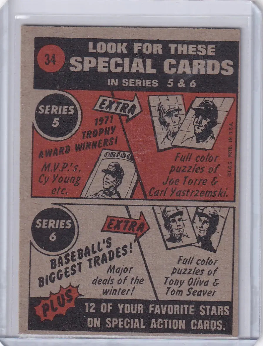 Vintage advertisement for Topps Baseball cards featuring Billy Martin and Detroit Tigers