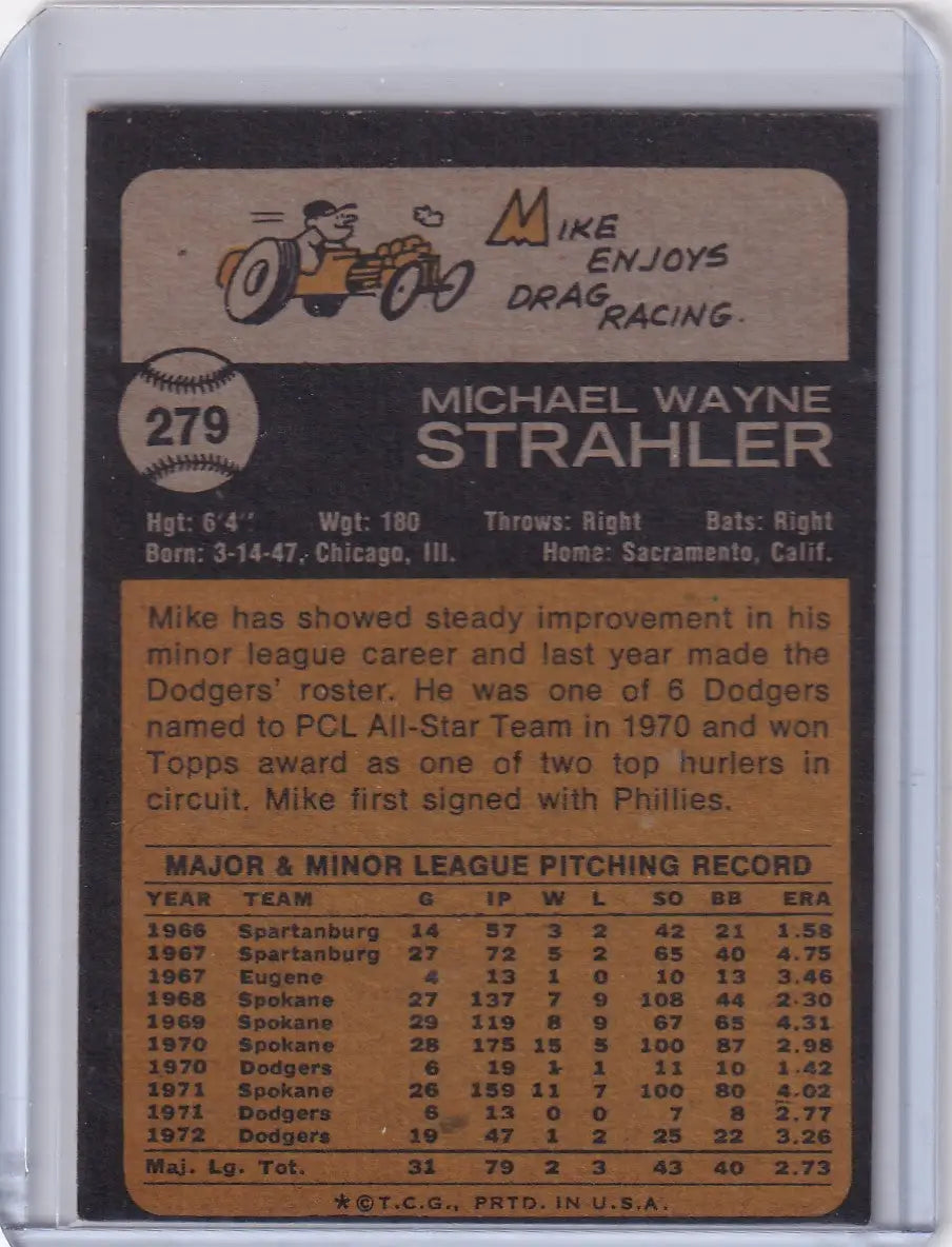 Vintage 1973 Topps Baseball card featuring Mike Strahler of the California Angels