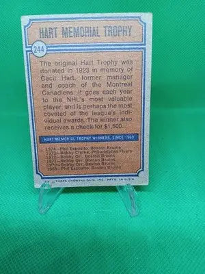 1974-75 Topps - Phil Esposito #244. Boston Bruins. Hart Trophy Winner. 🏆 EX - Hockey Card Single