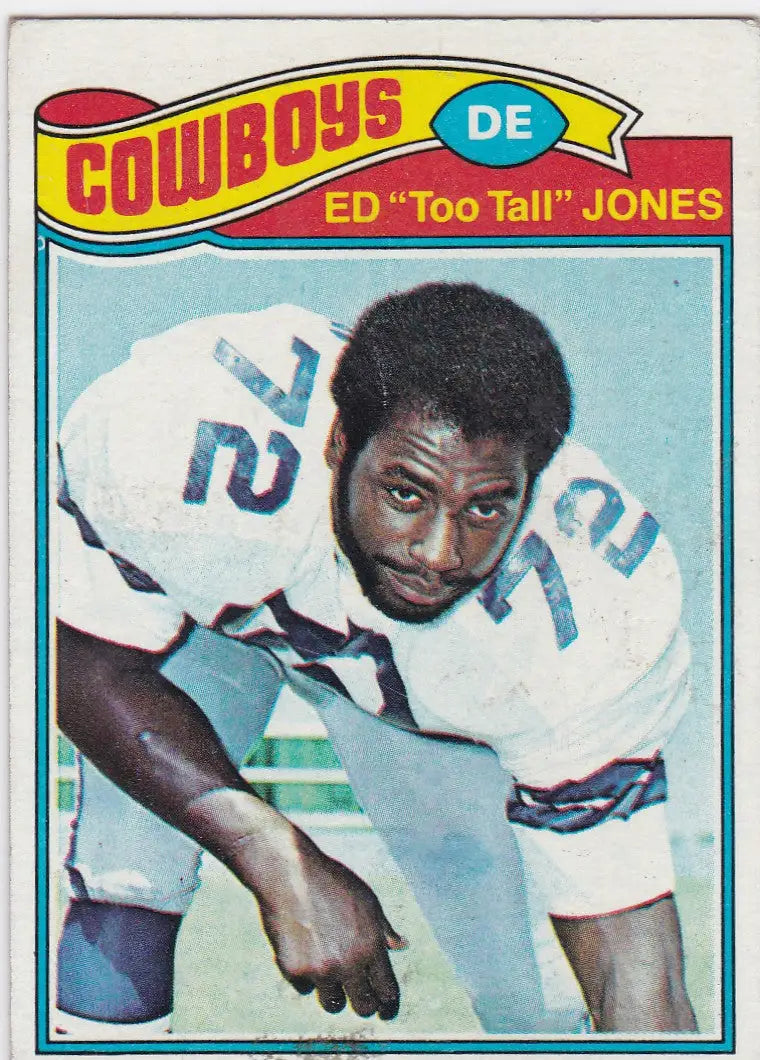 Vintage 1977 Topps Ed Too Tall Jones VG Dallas Cowboys football trading card