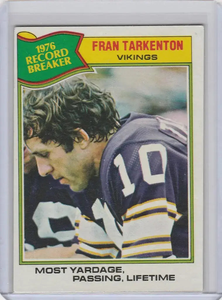 1977 Topps #454 Fran Tarkenton Minnesota Vikings NRMT - Football Card Single