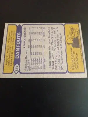 1979 Topps - Dan Fouts #387. San Diego Chargers. EX-NRMT - Football Card Single