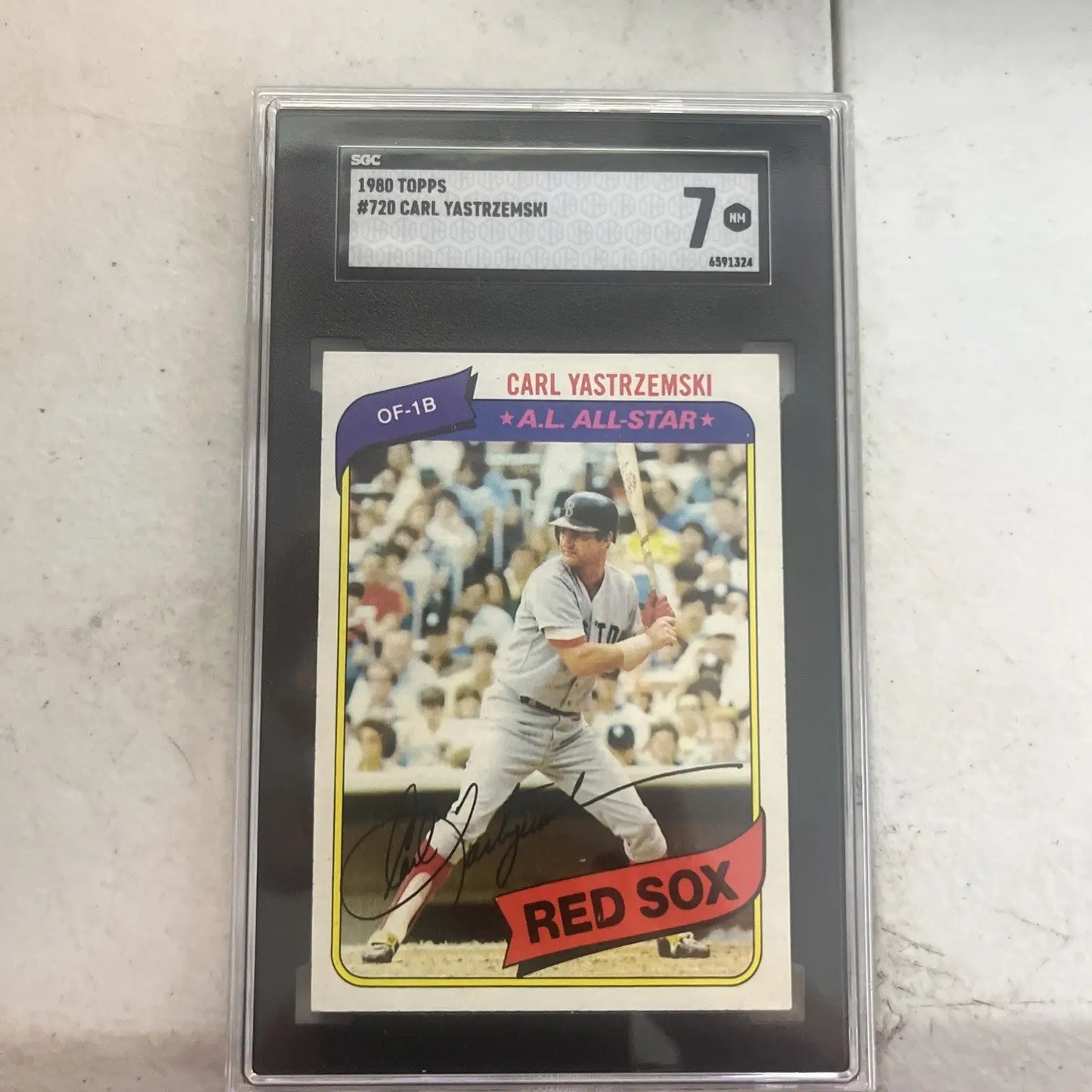 Graded 1980 Topps Carl Yastrzemski #720 baseball card in SGC 7 condition
