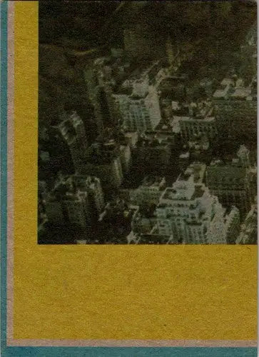 Original gloss of aerial cityscape showcasing Topps Superman collectible by Simply Sandoval