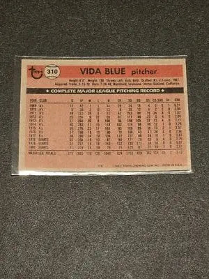 1981 Topps #310 Vida Blue - Baseball Card Single